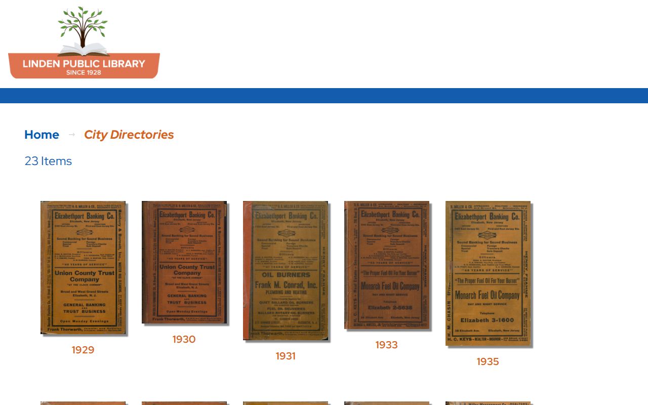 Linden residents directory historical city directory collection list
