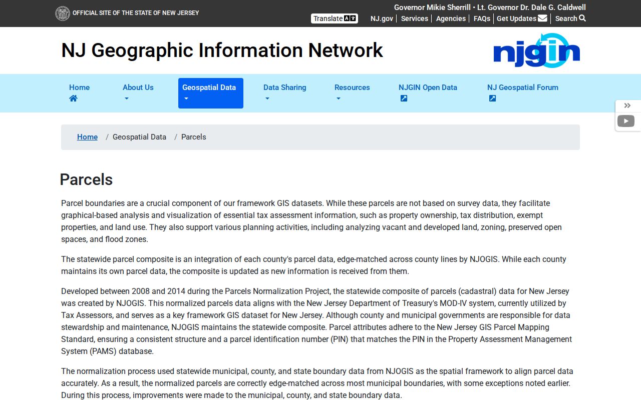 Linden ZIP code directory NJGIN parcel map and property explorer